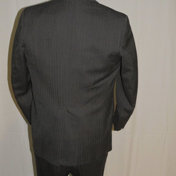 Brooks Brothers Made to Measure Gray Herringbone Two Button Suit 40R - Picture 10 of 15